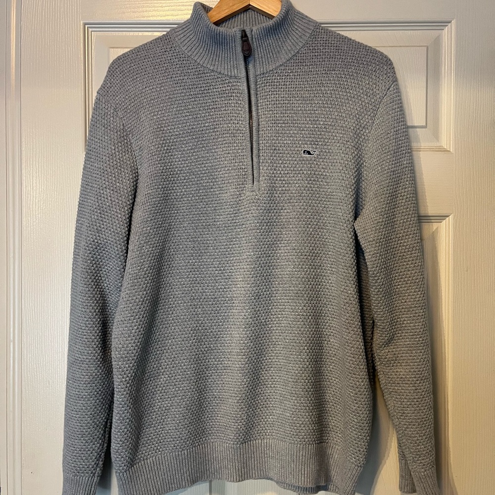 Vineyard vines three-quarter zip grey Medium sweater